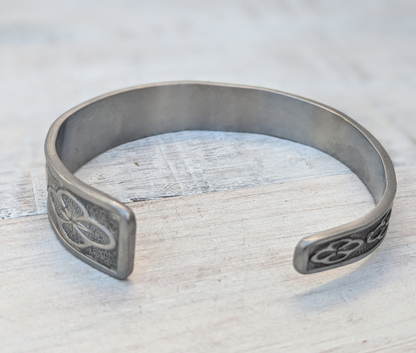 Stainless Steel Cuff Bracelet Handmade Repurposed Jewelry