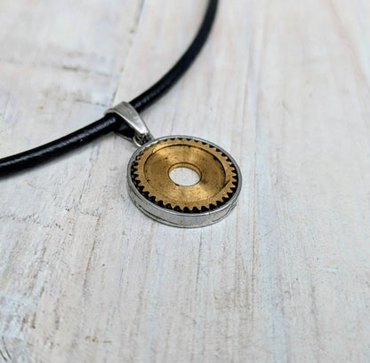 STEAMPUNK Cyberpunk Cog Pendants & Necklace: Upcycled Vintage Camera Parts Eco Friendly Jewelry