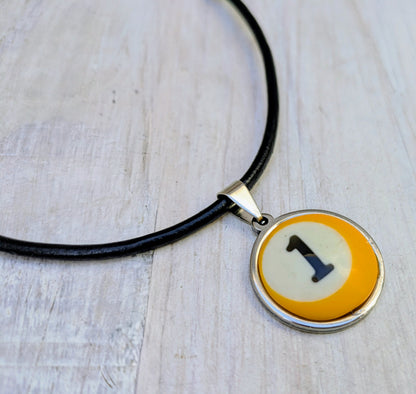 POOL BILLIARDS BALL Handmade Pendant & Necklace