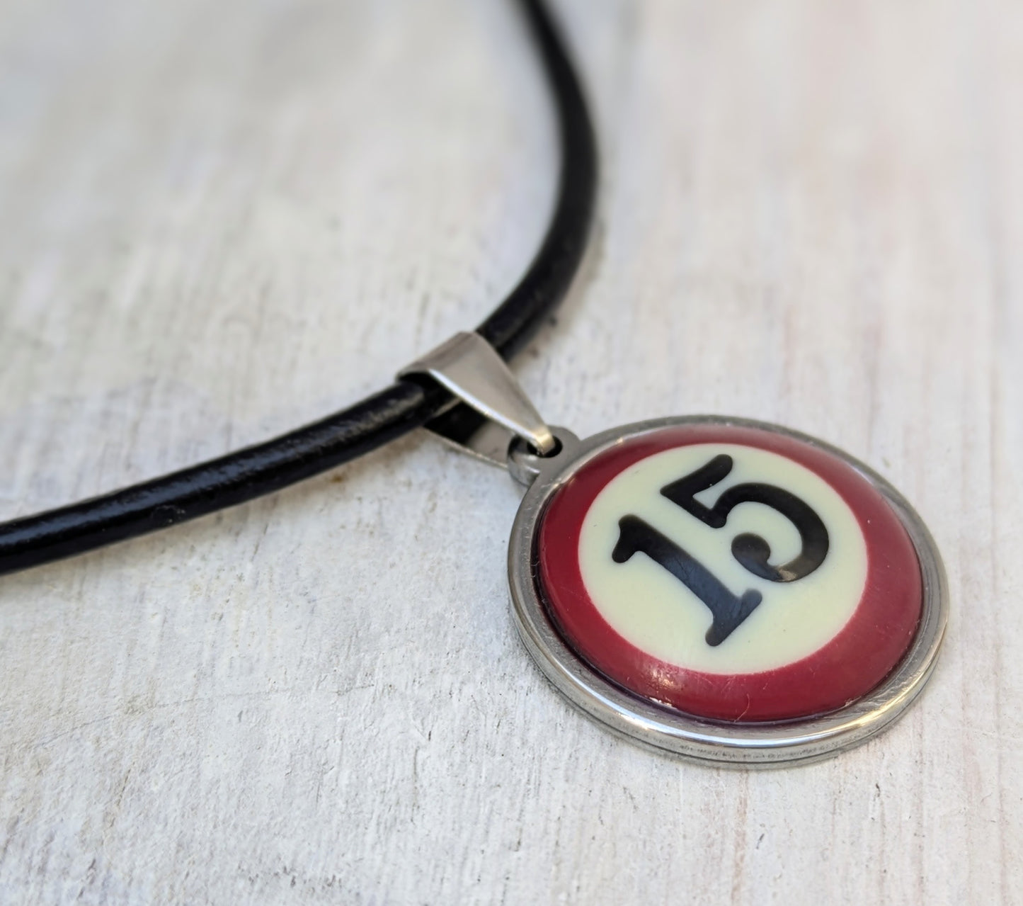 POOL BALL Pendant & Necklace Handmade Ladies Mens Repurposed Fashion Accessory