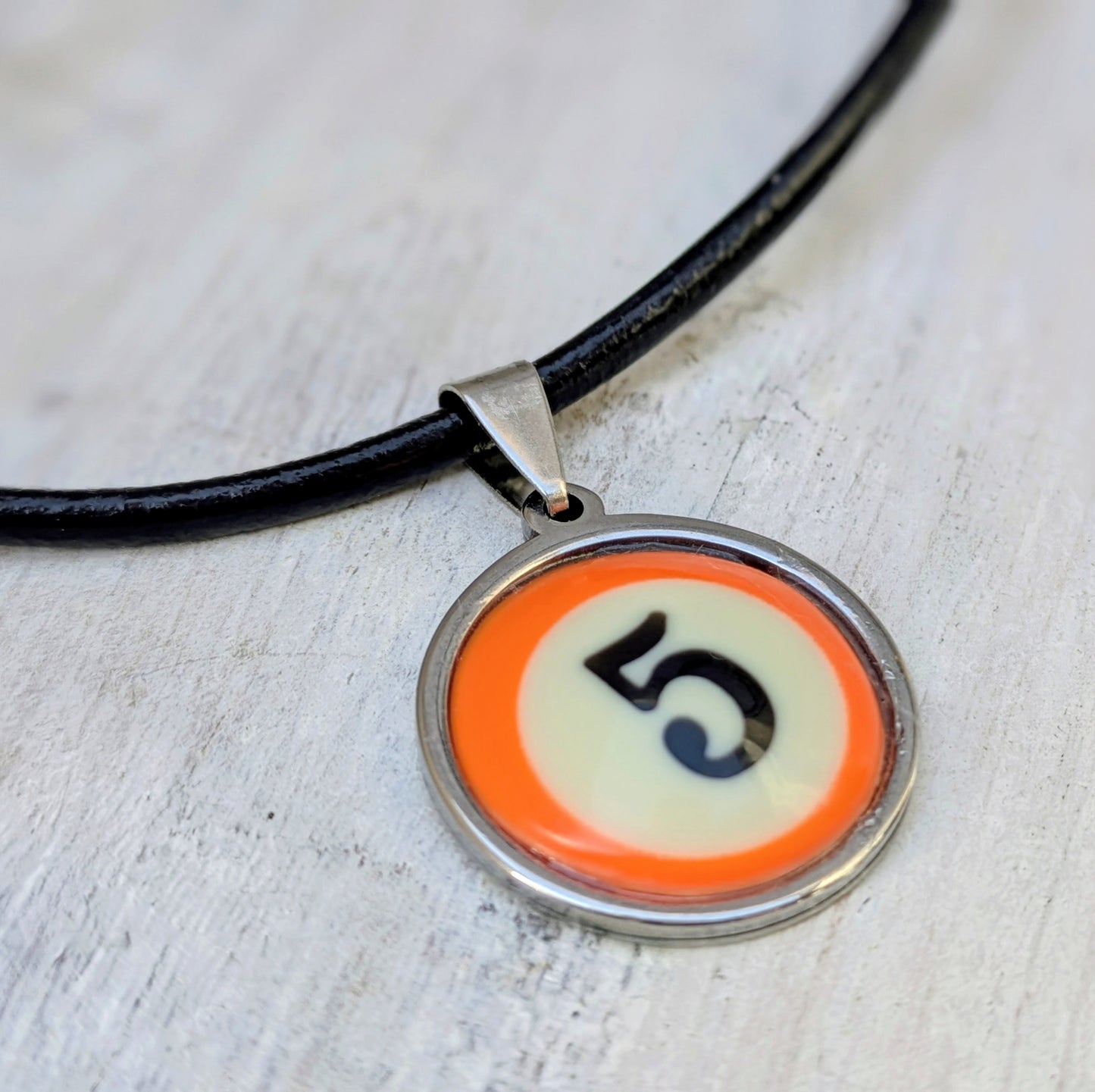 POOL BALL Pendant & Necklace Handmade Ladies Mens Repurposed Fashion Accessory