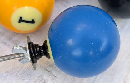 Set of 4 Repurposed Pool Ball Drawer Pulls - Mancave Games Room Decor