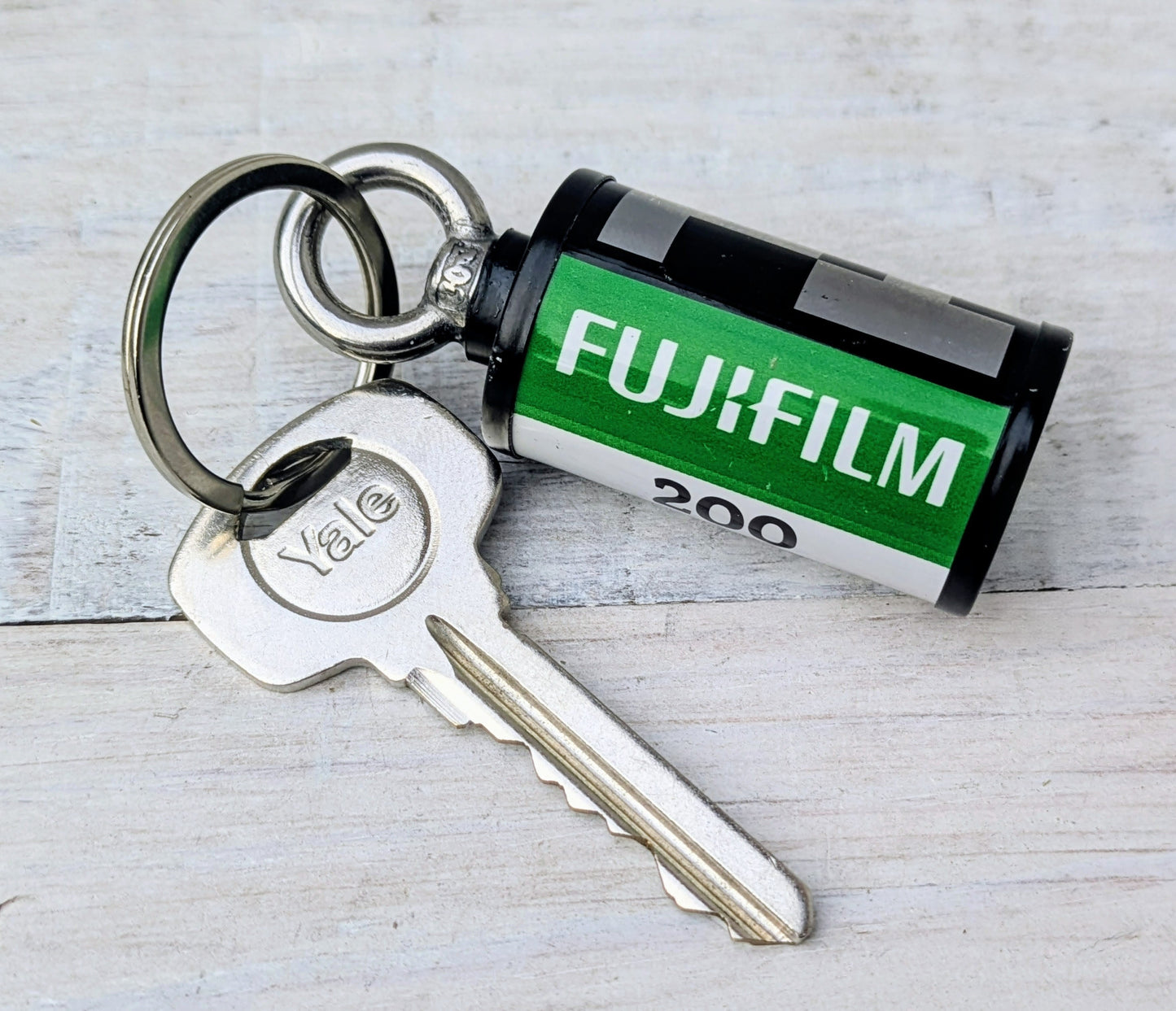 Repurposed 35mm CAMERA Film Bag Charm Key Ring