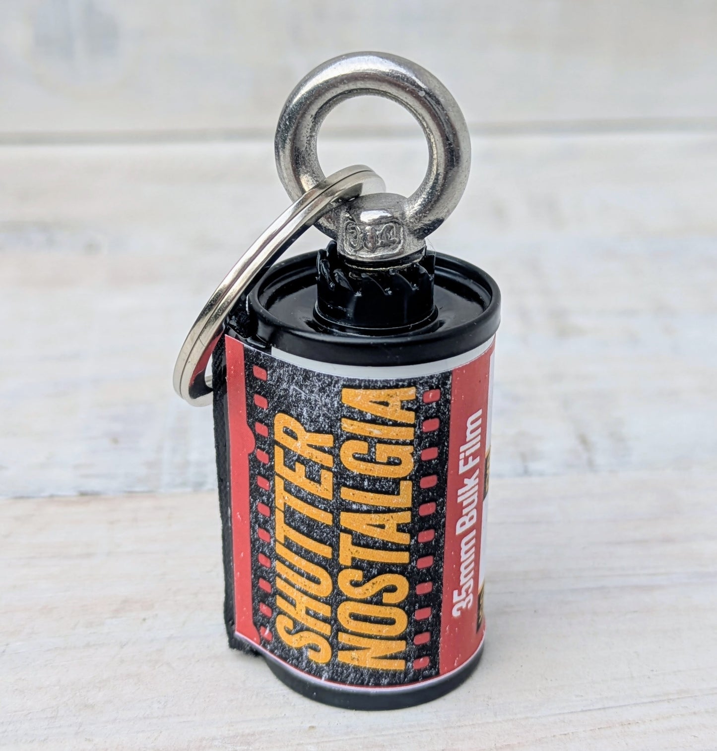 Repurposed 35mm CAMERA Film Bag Charm Key Ring