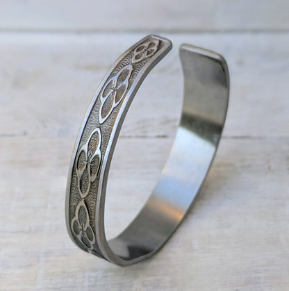 Stainless Steel Cuff Bracelet Handmade Repurposed Jewelry