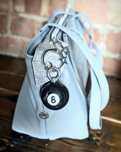 8 Ball Pool Keychain – Upcycled Billiards Mancave Gift