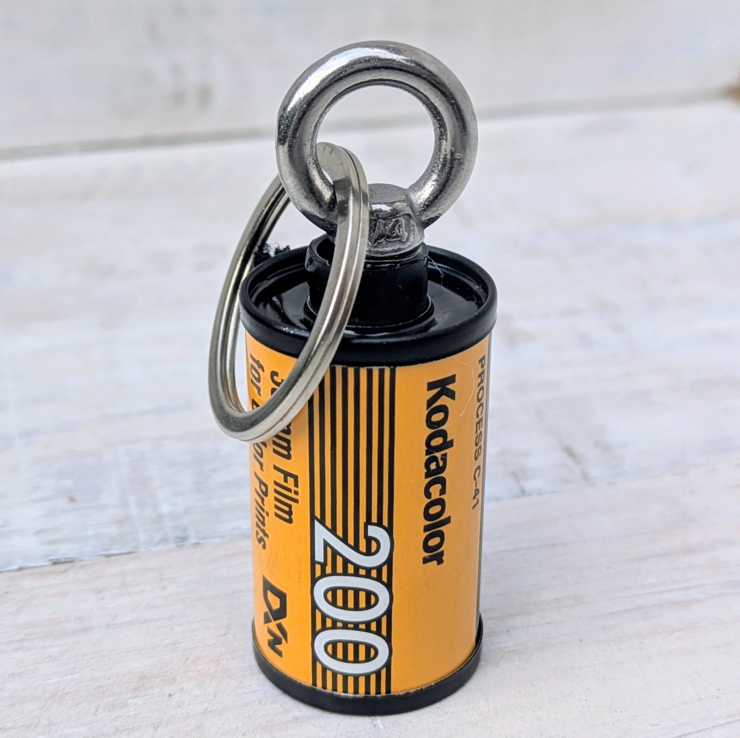 Repurposed 35mm CAMERA Film Bag Charm Key Ring