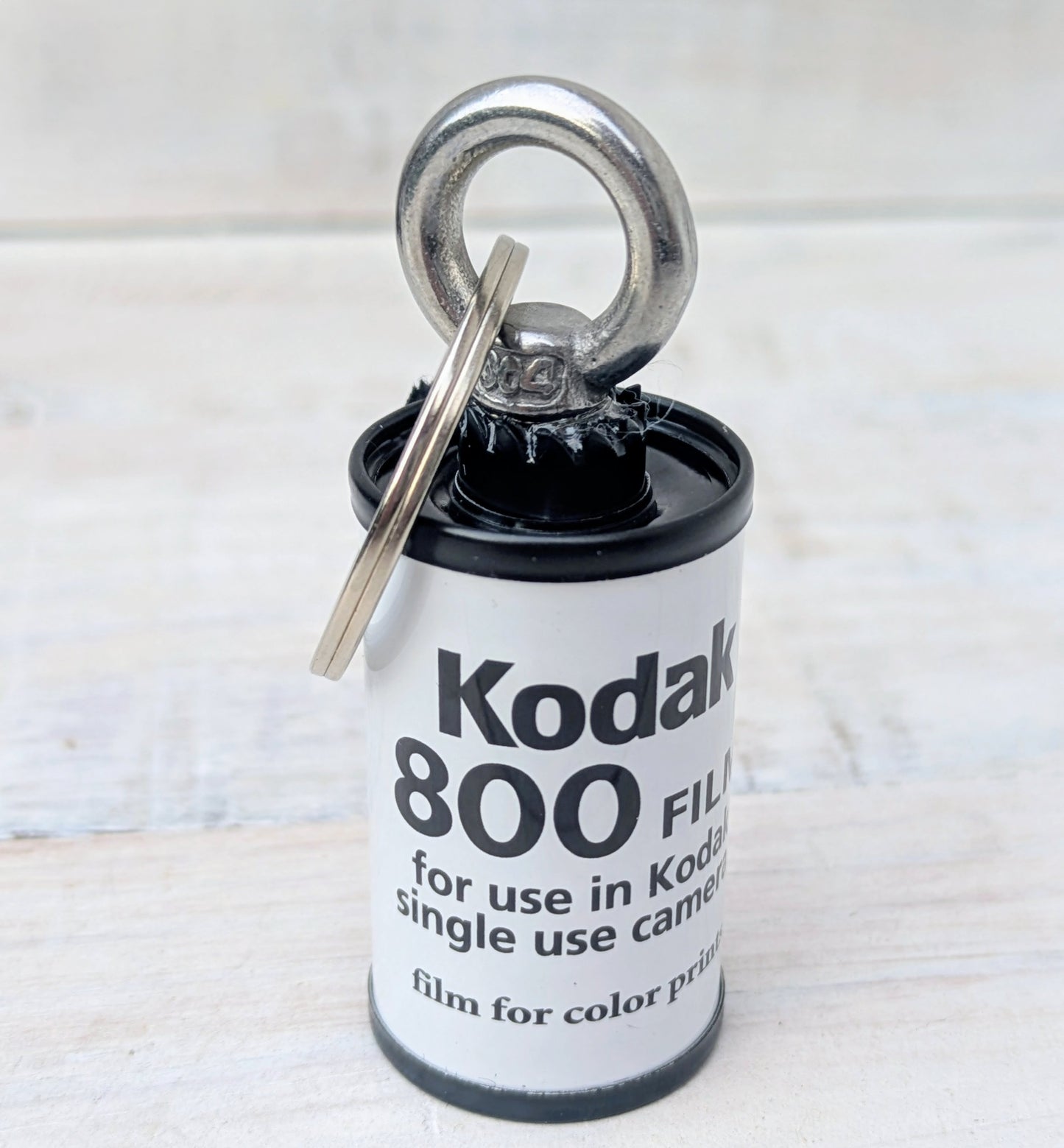 Repurposed 35mm CAMERA Film Bag Charm Key Ring