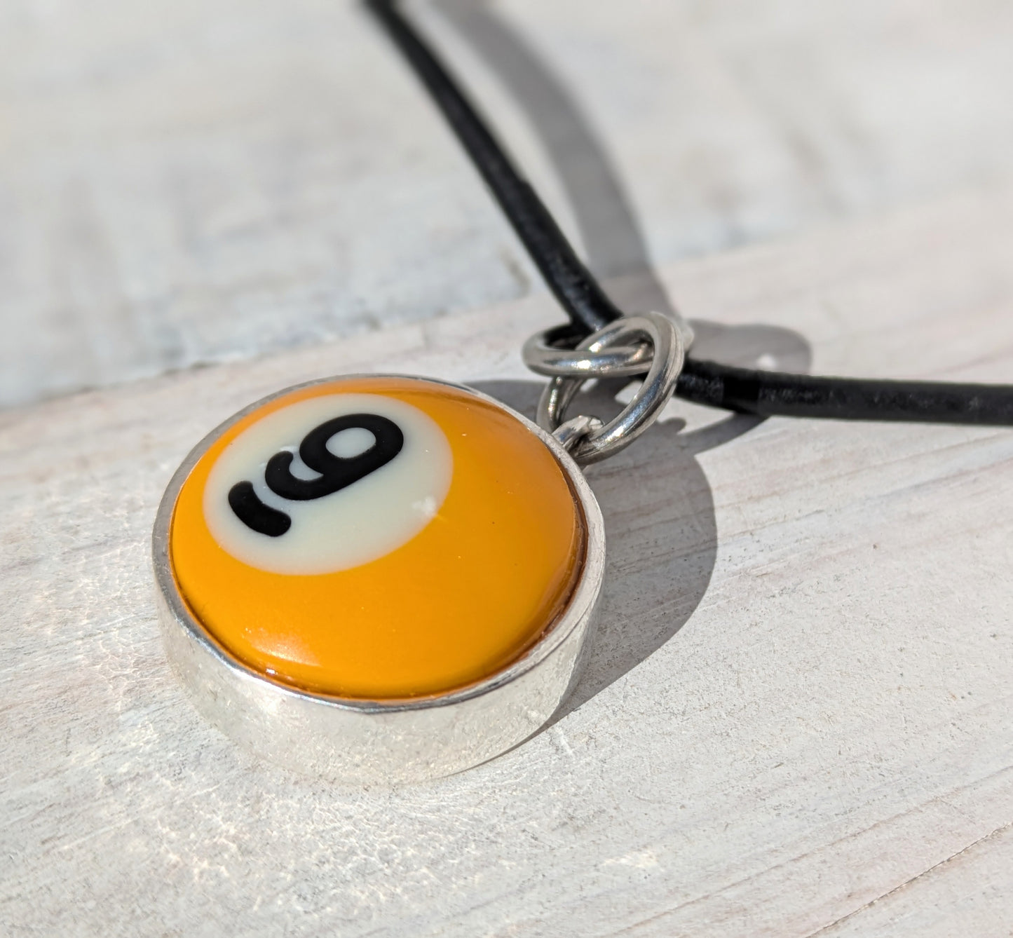 POOL BALL Pendant and Necklace Repurposed Jewelry Mens Ladies Fashion