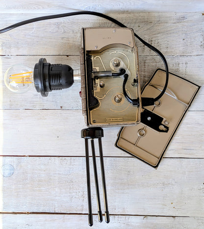 Vintage Cine Movie Camera Lamp Repurposed 1950s Table Desk Lamp