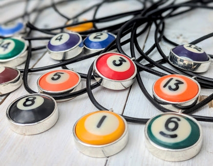 POOL BALL Pendant and Necklace Repurposed Jewelry Mens Ladies Fashion