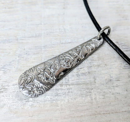 Vintage Handmade Upcycled Stainless Steel Cutlery Necklace - Eco Friendly Jewelry