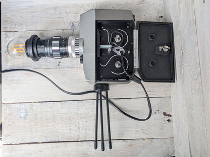 Vintage Cine Movie Camera Lamp Repurposed 1960s Table Desk Lamp