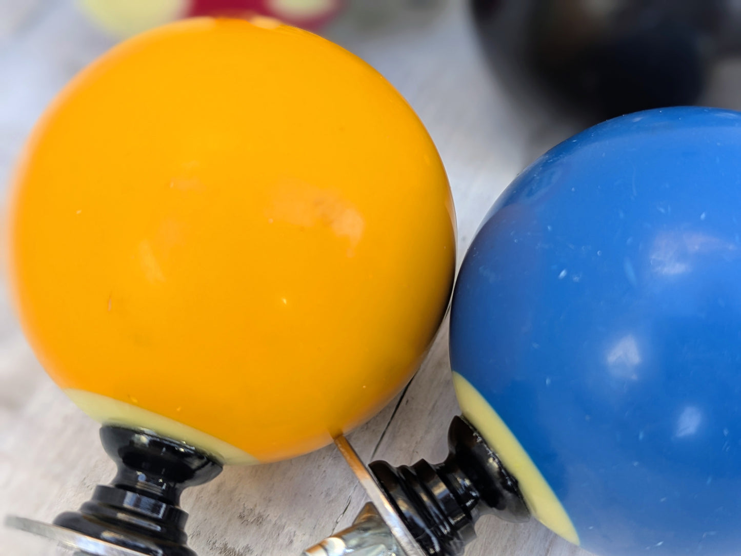 Set of 4 Repurposed Pool Ball Drawer Pulls - Mancave Games Room Decor