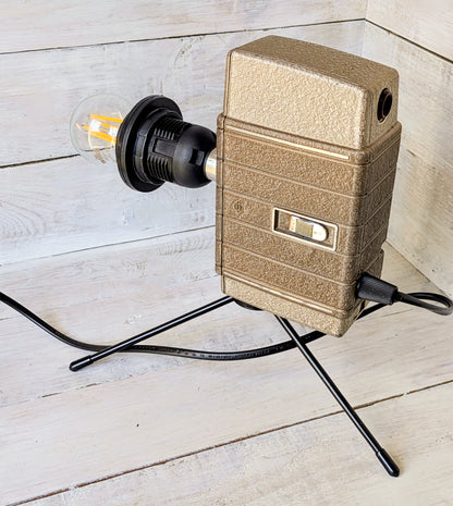 Vintage Cine Movie Camera Lamp Repurposed 1950s Table Desk Lamp
