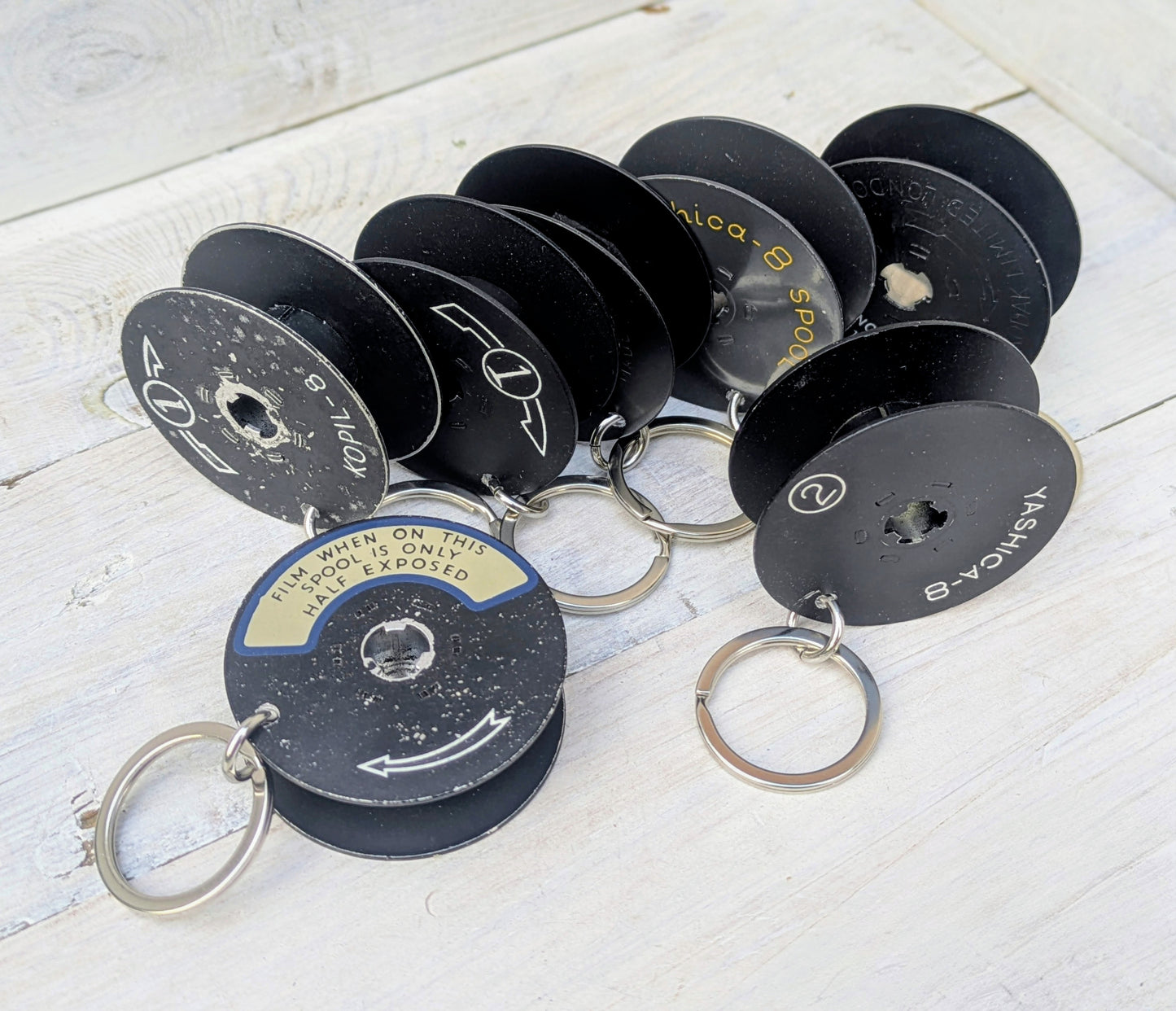 Repurposed Cine SUPER 8 Camera Film Reel Bag Charm Key Ring