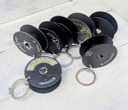 Repurposed Cine SUPER 8 Camera Film Reel Bag Charm Key Ring
