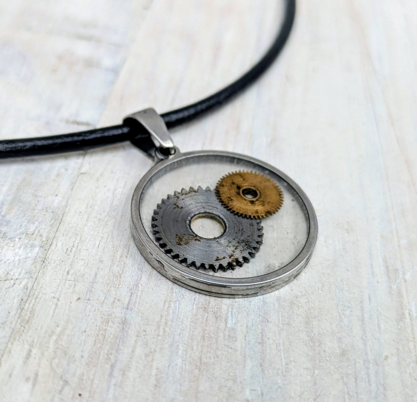 STEAMPUNK Cyberpunk Cog Pendants & Necklace: Upcycled Vintage Camera Parts Eco Friendly Jewelry