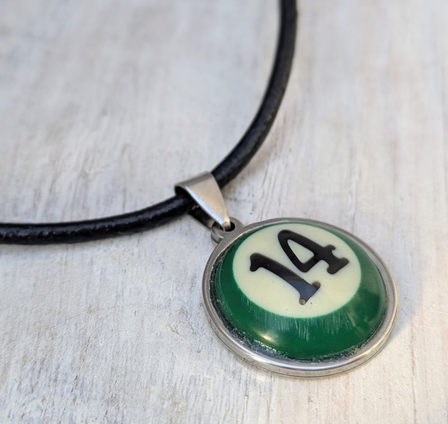 POOL BALL Pendant & Necklace Handmade Ladies Mens Repurposed Fashion Accessory