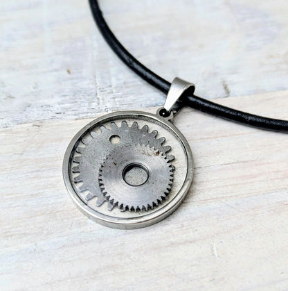 STEAMPUNK Cyberpunk Cog Pendants & Necklace: Upcycled Vintage Camera Parts Eco Friendly Jewelry