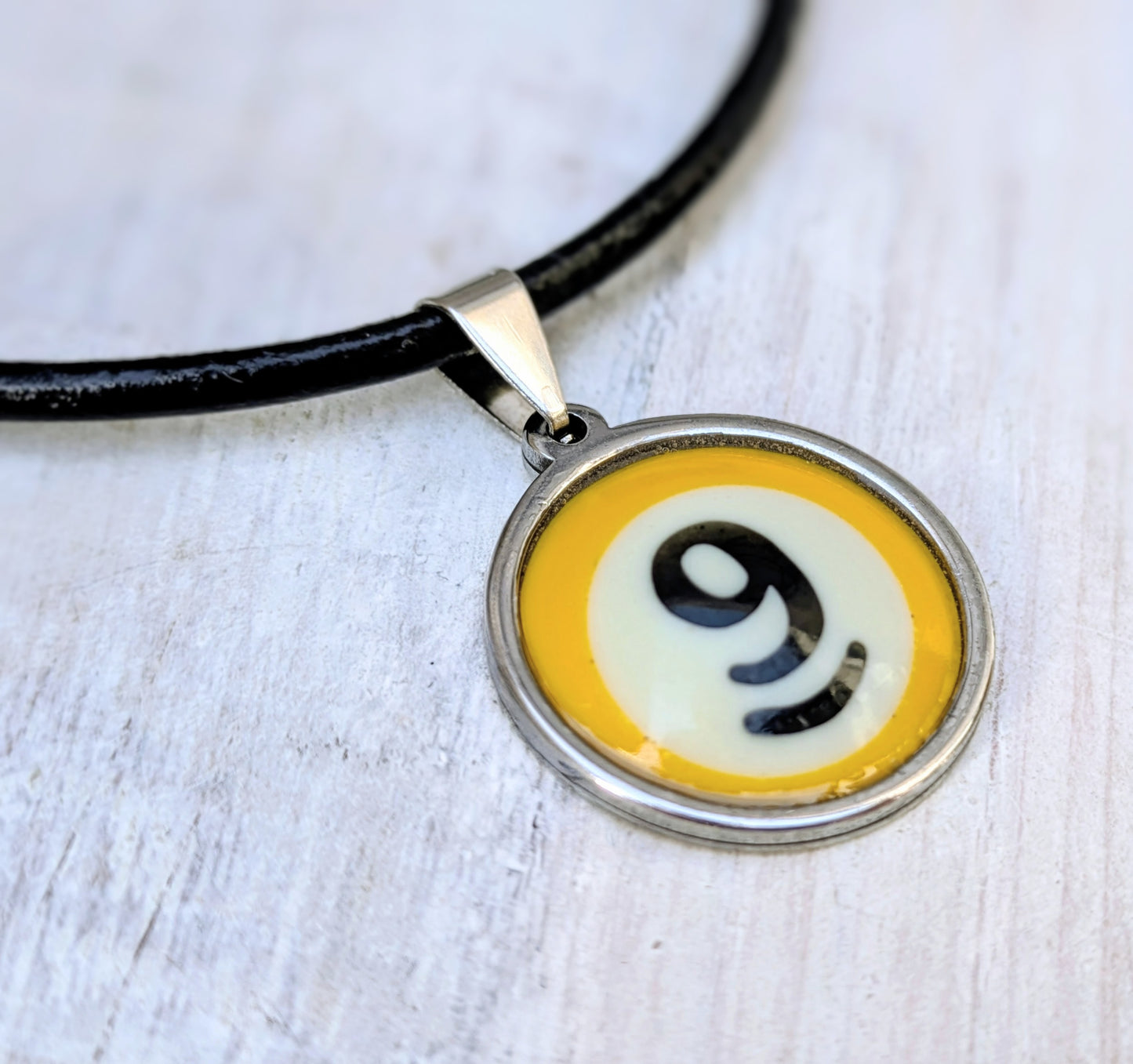 POOL BALL Pendant & Necklace Handmade Ladies Mens Repurposed Fashion Accessory