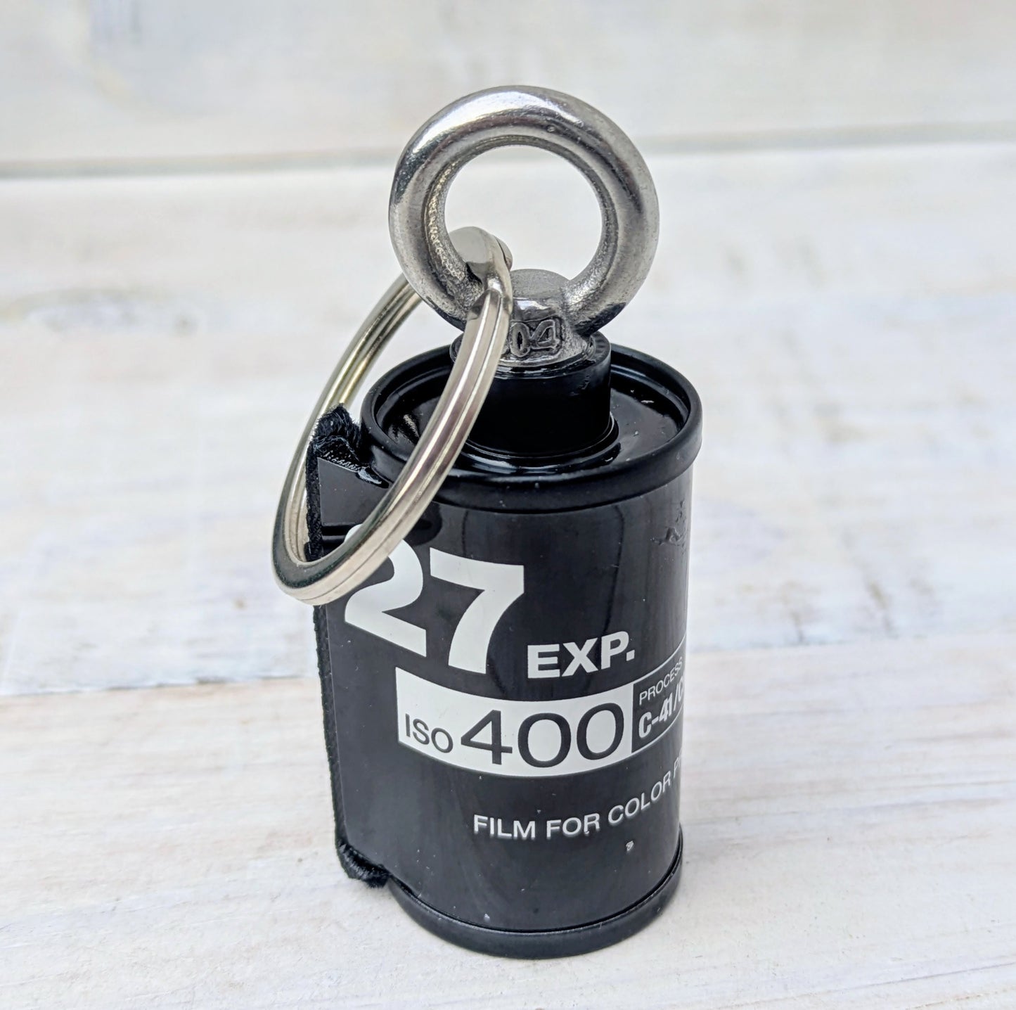 Repurposed 35mm CAMERA Film Bag Charm Key Ring