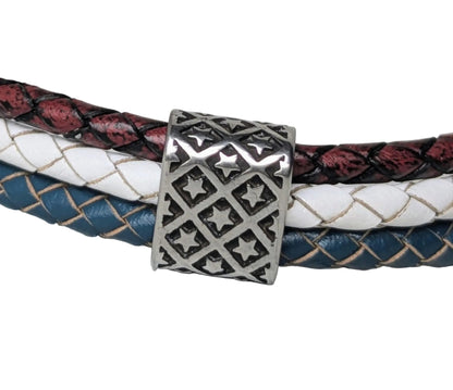 STARS and STRIPES Handmade Leather  Bracelet