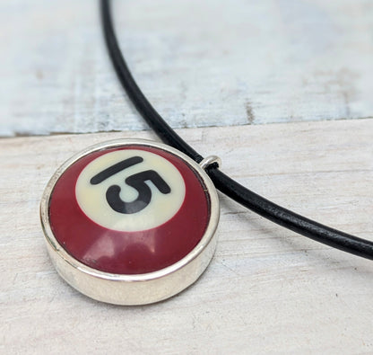 POOL BALL Pendant and Necklace Repurposed Jewelry Mens Ladies Fashion