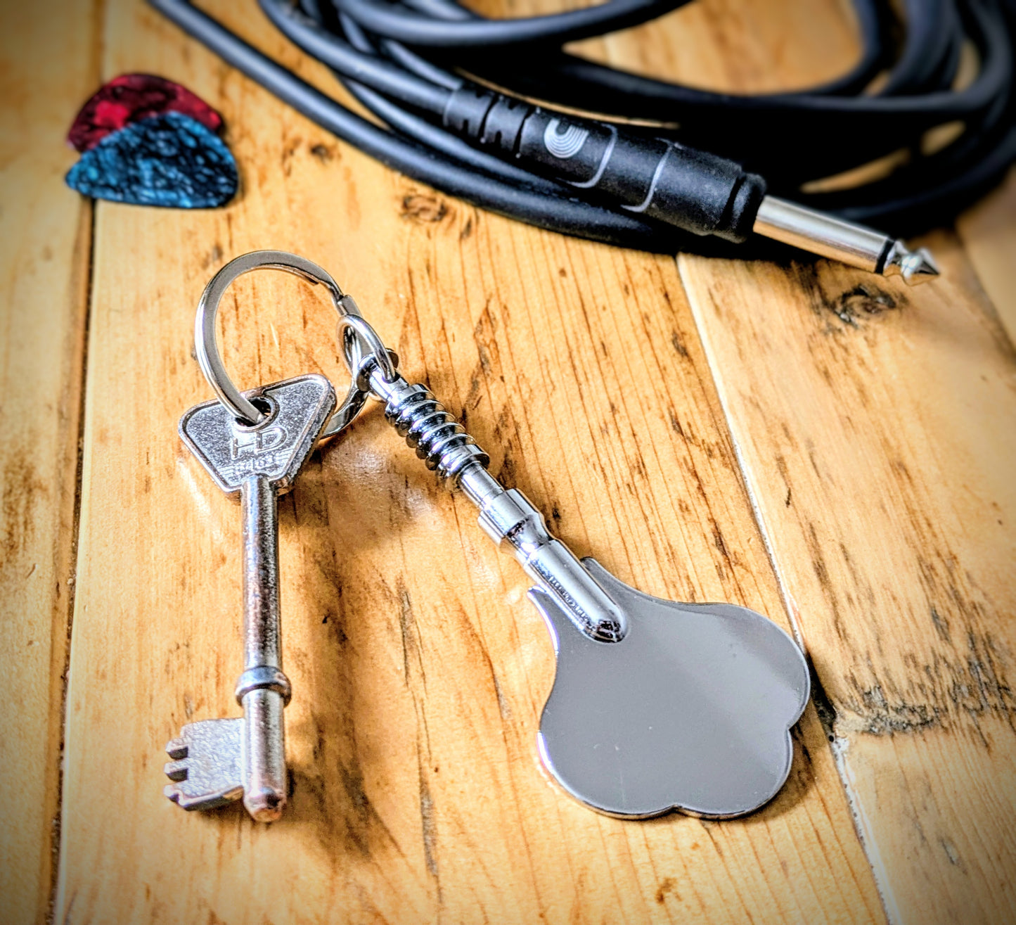 BASS Player Key Ring Chain Guitar Musician Gift Accessory