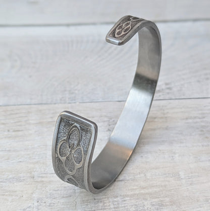 Stainless Steel Cuff Bracelet Handmade Repurposed Jewelry