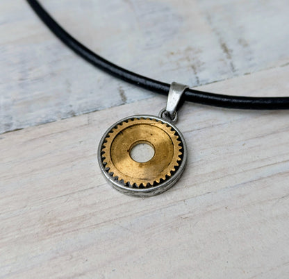 STEAMPUNK Cyberpunk Cog Pendants & Necklace: Upcycled Vintage Camera Parts Eco Friendly Jewelry