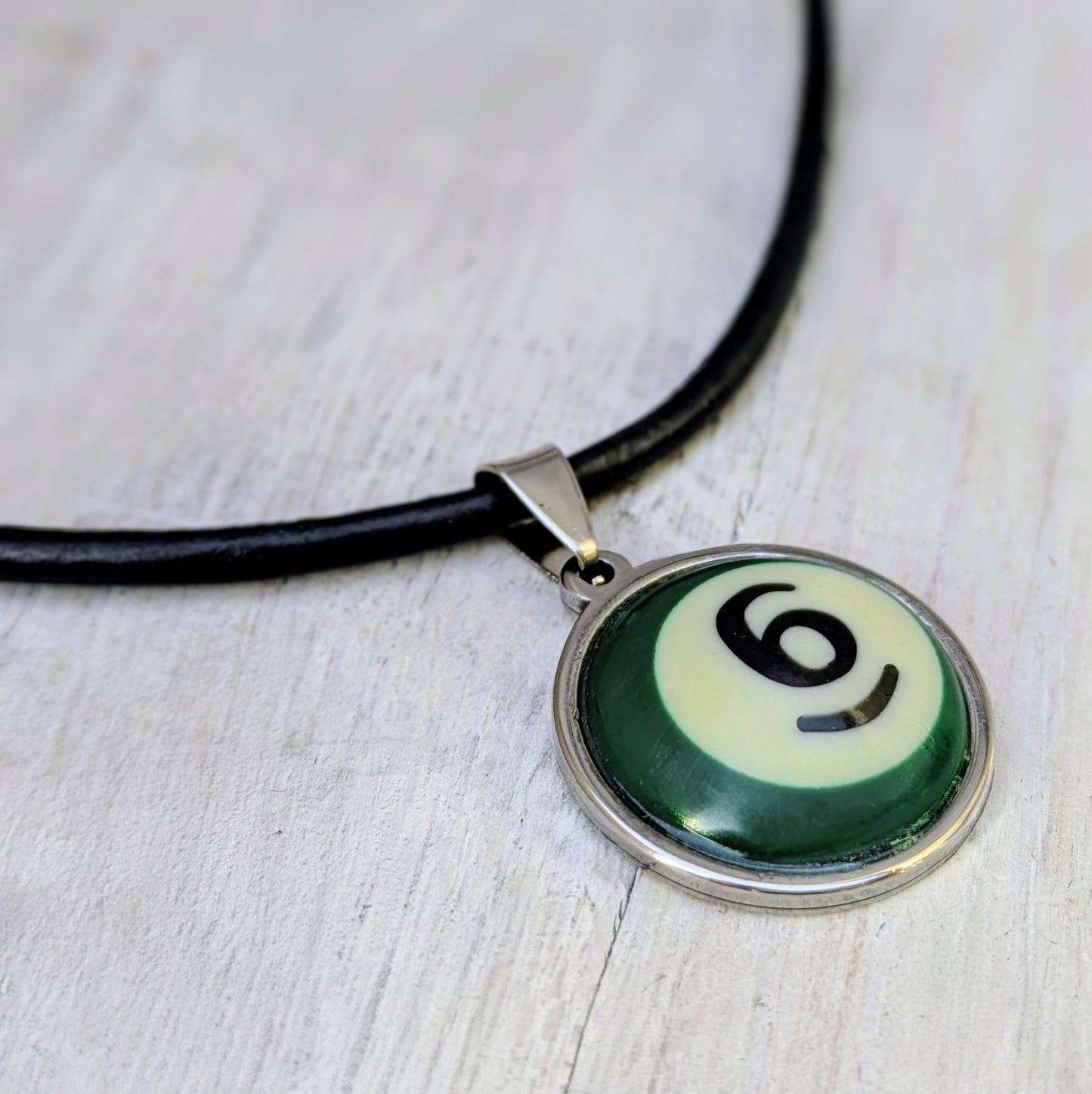 POOL BALL Pendant & Necklace Handmade Ladies Mens Repurposed Fashion Accessory