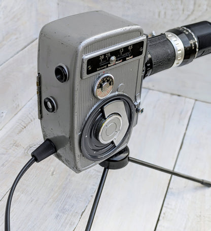 Repurposed 1950s Vintage Cine Movie Camera Lamp - Table Desk Lamp