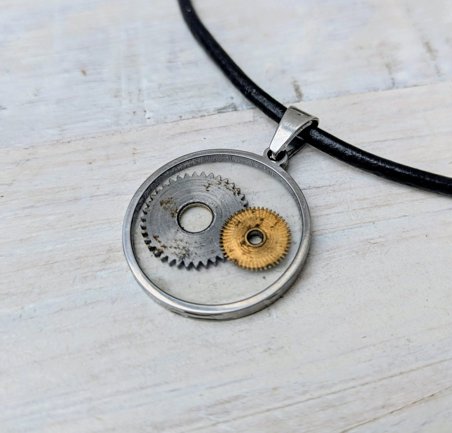 STEAMPUNK Cyberpunk Cog Pendants & Necklace: Upcycled Vintage Camera Parts Eco Friendly Jewelry