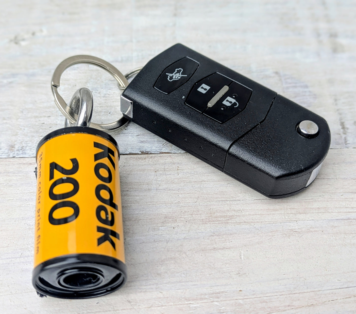 Repurposed 35mm CAMERA Film Bag Charm Key Ring