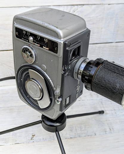 Repurposed 1950s Vintage Cine Movie Camera Lamp - Table Desk Lamp