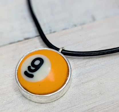 POOL BALL Pendant and Necklace Repurposed Jewelry Mens Ladies Fashion