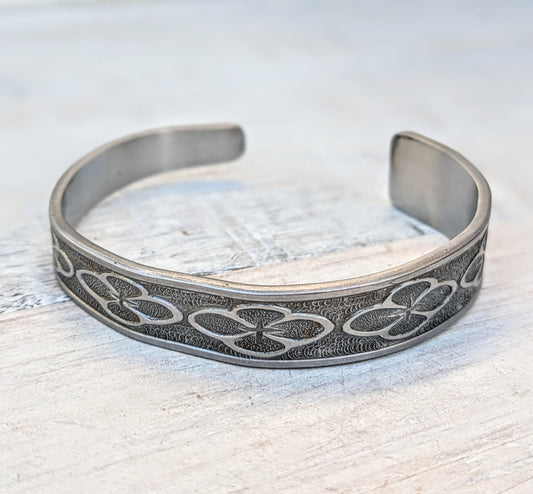 Stainless Steel Cuff Bracelet Handmade Repurposed Jewelry