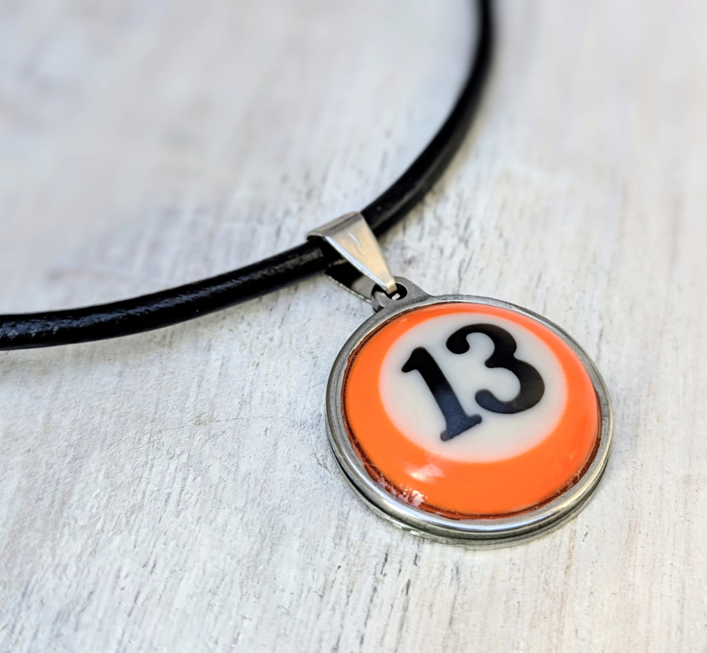 POOL BALL Pendant & Necklace Handmade Ladies Mens Repurposed Fashion Accessory