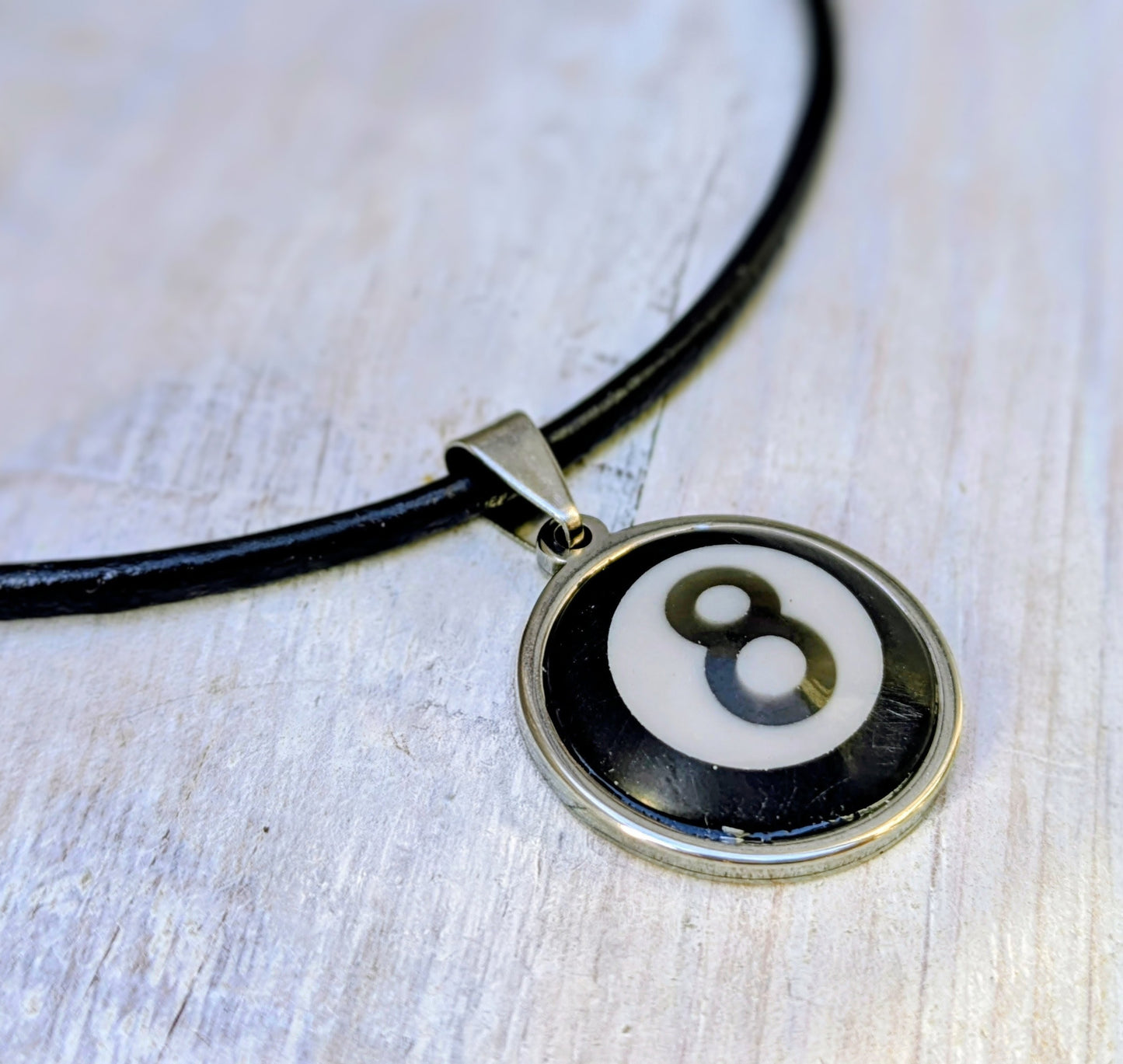 POOL BALL Pendant & Necklace Handmade Ladies Mens Repurposed Fashion Accessory