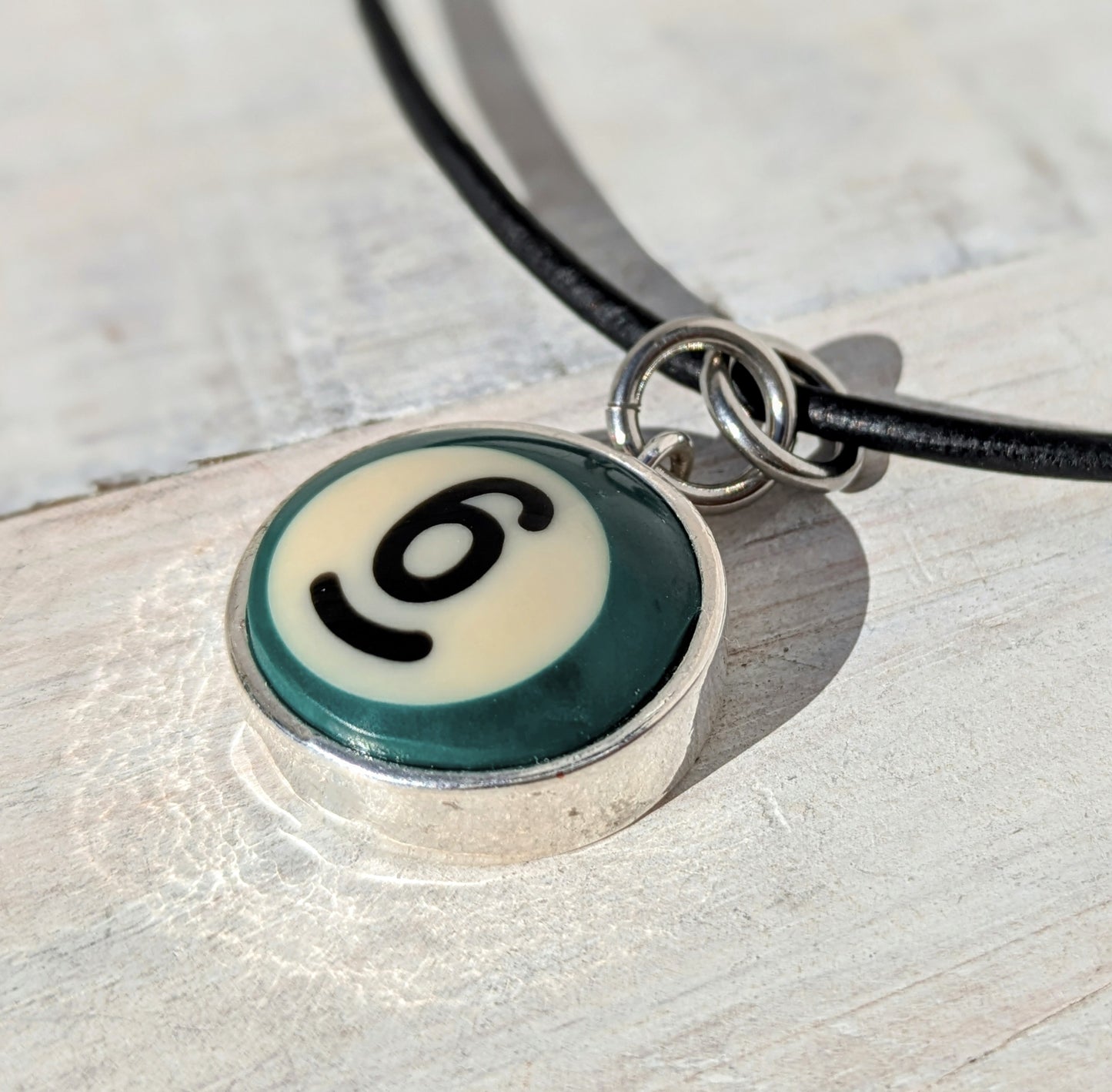 POOL BALL Pendant and Necklace Repurposed Jewelry Mens Ladies Fashion