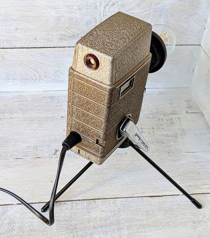 Vintage Cine Movie Camera Lamp Repurposed 1950s Table Desk Lamp