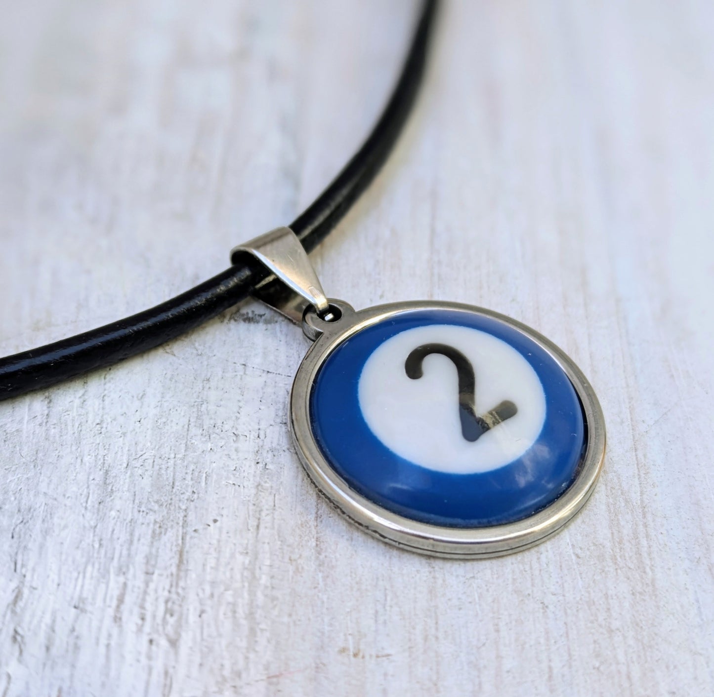 POOL BALL Pendant & Necklace Handmade Ladies Mens Repurposed Fashion Accessory