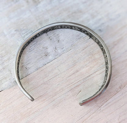 Stainless Steel Floral Cuff Bangle