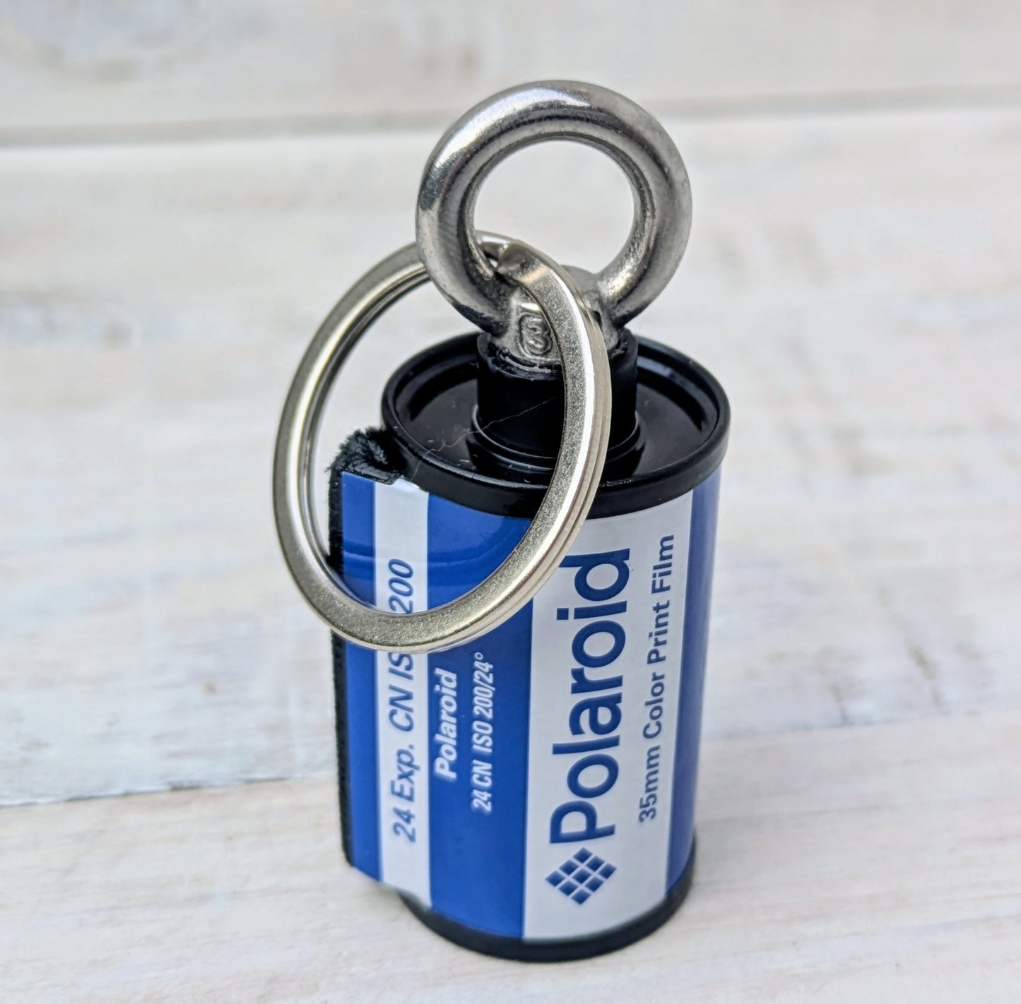 Repurposed 35mm CAMERA Film Bag Charm Key Ring