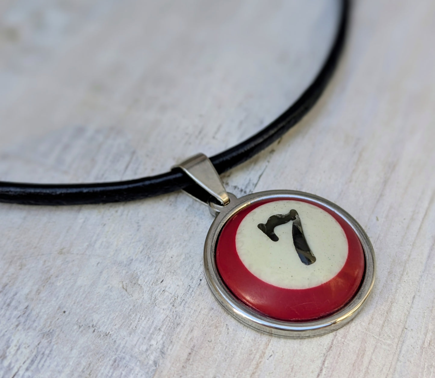 POOL BALL Pendant & Necklace Handmade Ladies Mens Repurposed Fashion Accessory