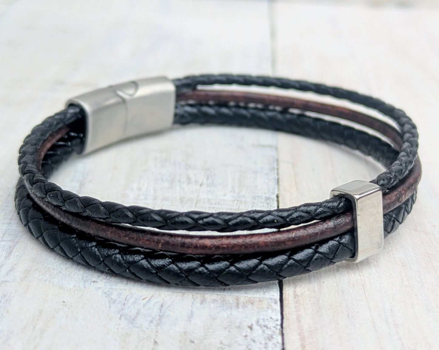 Handmade LEATHER Bracelets Mens Fashion Jewelry Boho Unisex Surfer Style