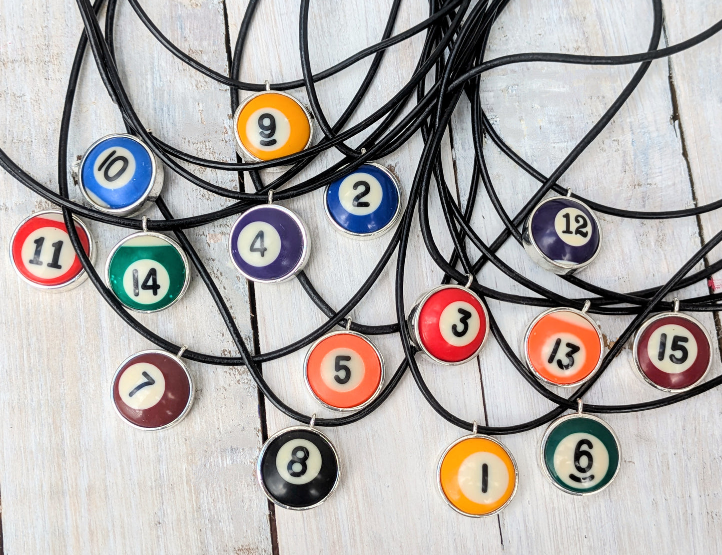 POOL BALL Pendant and Necklace Repurposed Jewelry Mens Ladies Fashion