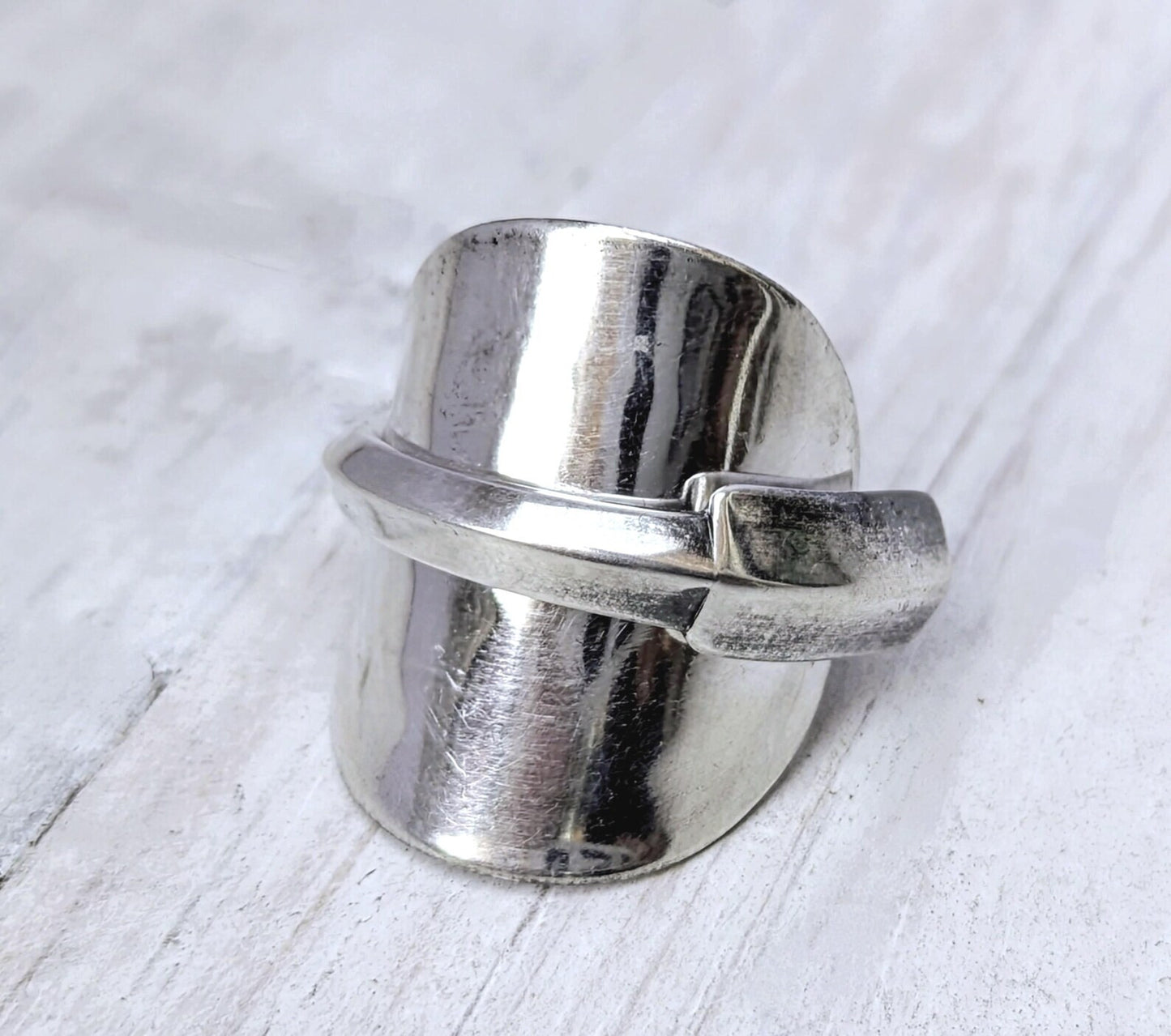 Sterling SILVER Birmingham 1935 Art Deco Spoon Ring