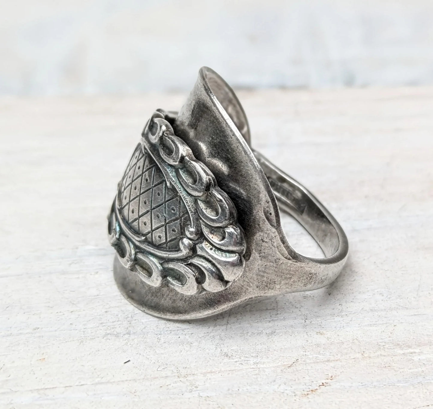 Vintage Swedish Floral Spoon Ring